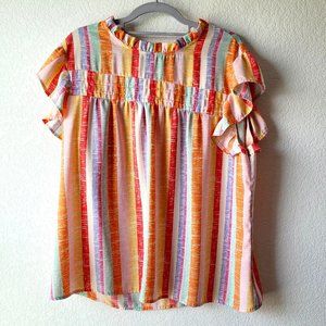 Striped color blouse